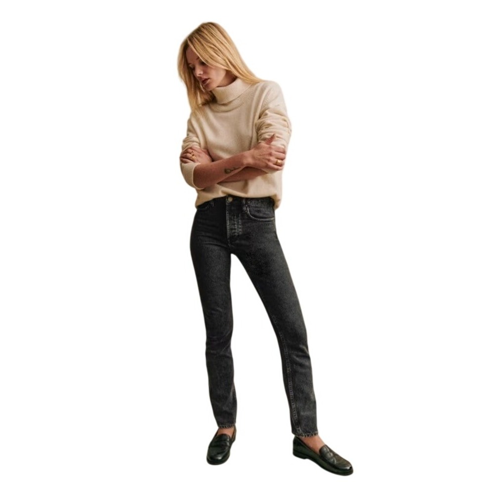 Sezane Brut Sexy Jeans Middle Gray Size 32 Slightly Tapered Straight Cut